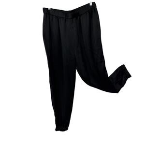 FRAME Black Satin Pull-On Jogger Pants Womens Medium Business Casual Party